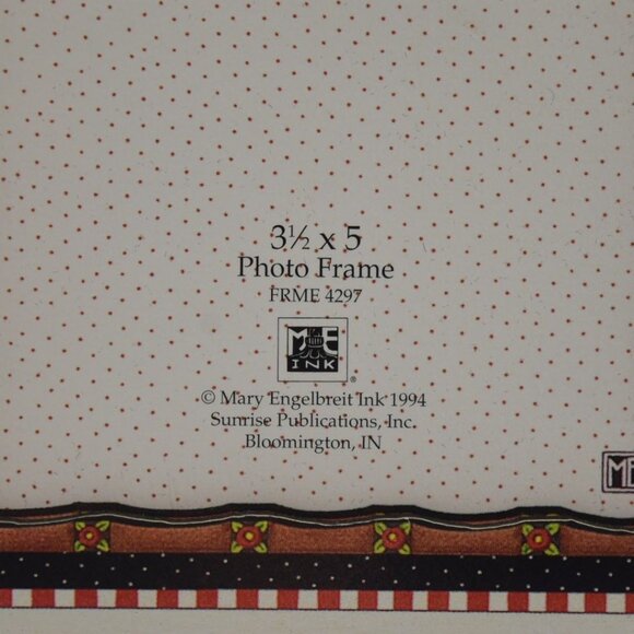 Vintage Mary Engelbreit 3.5" X 5" Photo Frame Teapot Pattern New Old Stock - Picture 3 of 4